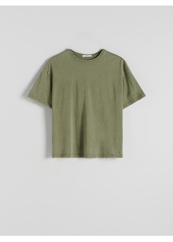 Reserved - T-shirt regular - oliwkowy ze sklepu Reserved w kategorii Bluzki damskie - zdjęcie 173583467