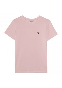 Damski t-shirt basic Guess Colette - różowy ze sklepu Sportstylestory.com w kategorii Bluzki damskie - zdjęcie 173583639