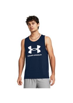 Męski top z nadrukiem Under Armour UA Sportstyle  Logo Tank - granatowy ze sklepu Sportstylestory.com w kategorii T-shirty męskie - zdjęcie 173583678