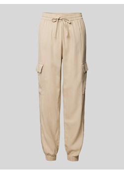 Spodnie cargo z mieszanki lnu i wiskozy z elastycznym pasem ze sklepu Peek&Cloppenburg  w kategorii Spodnie damskie - zdjęcie 173583777
