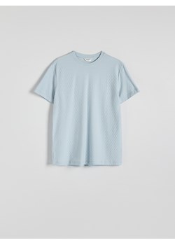 Reserved - Strukturalny t-shirt regular fit - jasnoniebieski ze sklepu Reserved w kategorii T-shirty męskie - zdjęcie 173584876