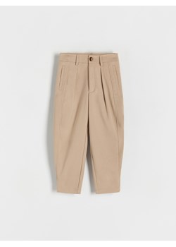 Reserved - Eleganckie spodnie - beżowy ze sklepu Reserved w kategorii Spodnie dziewczęce - zdjęcie 173584936