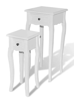 Zestaw dwóch białych stolików - Verin ze sklepu Edinos.pl w kategorii Stoliki kawowe - zdjęcie 173585178