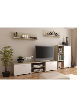 Komplet mebli RTV biały + dąb sonoma M3-B82 ze sklepu Edinos.pl w kategorii Szafki RTV - zdjęcie 173585226