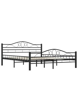Czarne metalowe łóżko 180x200 cm - Frelox ze sklepu Edinos.pl w kategorii Łóżka i materace - zdjęcie 173585648