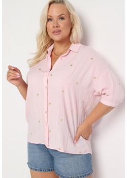 Różowa Bawełniana Koszula o Klasycznym Kroju Jenevia ze sklepu Born2be Odzież w kategorii Koszule damskie - zdjęcie 173586229