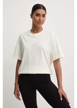 adidas t-shirt bawełniany All SZN damski kolor beżowy IY6784 ze sklepu ANSWEAR.com w kategorii Bluzki damskie - zdjęcie 173586469