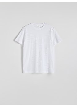 Reserved - Strukturalny t-shirt regular fit - biały ze sklepu Reserved w kategorii T-shirty męskie - zdjęcie 173588286
