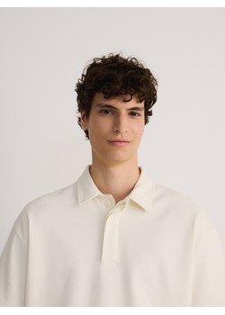 Reserved - Koszulka polo boxy - złamana biel ze sklepu Reserved w kategorii T-shirty męskie - zdjęcie 173588368