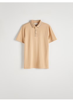Reserved - Koszulka polo regular fit - beżowy ze sklepu Reserved w kategorii T-shirty męskie - zdjęcie 173588428