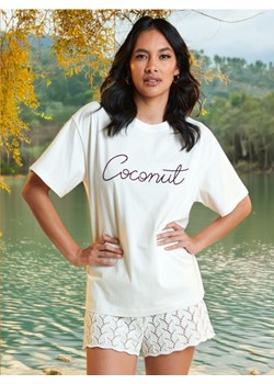 Sinsay - Koszulka - kremowy ze sklepu Sinsay w kategorii Bluzki damskie - zdjęcie 173589035