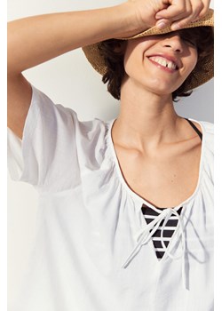 H & M - Bluzka z reglanowym rękawem - Biały ze sklepu H&M w kategorii Bluzki damskie - zdjęcie 173589378