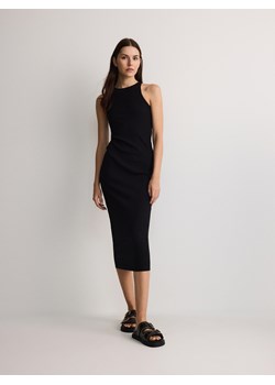 Reserved - Sukienka maxi z bawełnianej dzianiny - czarny ze sklepu Reserved w kategorii Sukienki - zdjęcie 173590085