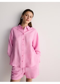 Reserved - Koszula z lnem - różowy ze sklepu Reserved w kategorii Koszule damskie - zdjęcie 173590219