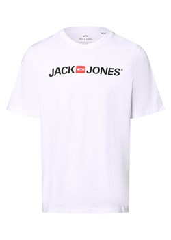 Jack & Jones T-shirt męski Mężczyźni Dżersej biały nadruk ze sklepu vangraaf w kategorii T-shirty męskie - zdjęcie 173590426