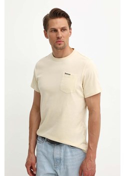 Barbour t-shirt bawełniany męski kolor beżowy gładki MTS1114 ze sklepu ANSWEAR.com w kategorii T-shirty męskie - zdjęcie 173591458