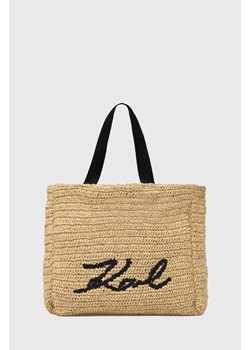 Karl Lagerfeld torba plażowa kolor beżowy ze sklepu ANSWEAR.com w kategorii Torby letnie - zdjęcie 173591587