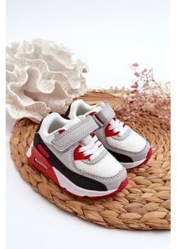 Sneakersy Dziecięce Na Rzep Czerwone Krissandra ze sklepu ZAZOO w kategorii Buty sportowe dziecięce - zdjęcie 173593129