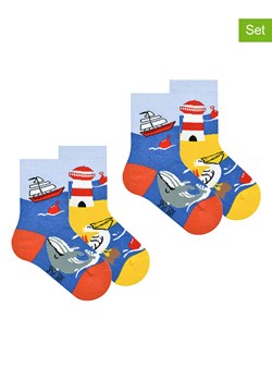 Spox Sox Skarpety (2 pary) &quot;Sea Coast&quot; w kolorze niebieskim ze sklepu Limango Polska w kategorii Skarpetki dziecięce - zdjęcie 173593748