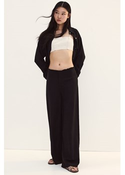 H & M - Spodnie z domieszką lnu - Czarny ze sklepu H&M w kategorii Spodnie damskie - zdjęcie 173595099