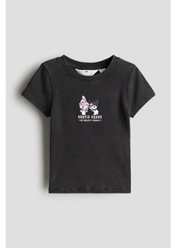 H & M - T-shirt z nadrukiem - Szary ze sklepu H&M w kategorii Bluzki dziewczęce - zdjęcie 173595187