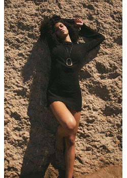 H & M - Dzianinowa sukienka z odkrytymi plecami - Czarny ze sklepu H&M w kategorii Sukienki - zdjęcie 173595189