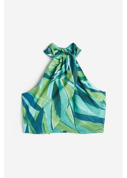 H & M - Drapowany top z mocowaniem na karku - Zielony ze sklepu H&M w kategorii Bluzki damskie - zdjęcie 173595218