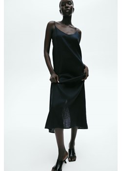 H & M - Lniana sukienka na ramiączkach - Czarny ze sklepu H&M w kategorii Sukienki - zdjęcie 173595265