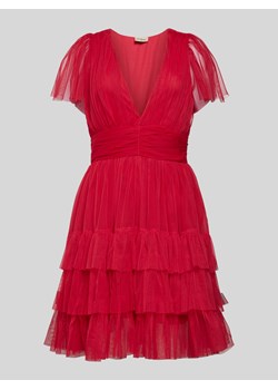 Sukienka koktajlowa o długości do kolan z marszczeniem ze sklepu Peek&Cloppenburg  w kategorii Sukienki - zdjęcie 173595278