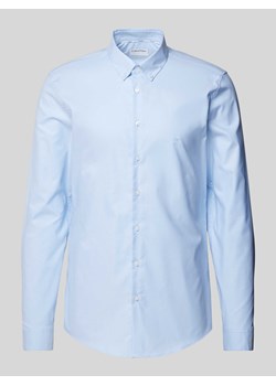 Koszula biznesowa o kroju slim fit z listwą guzikową model ‘Santena’ ze sklepu Peek&Cloppenburg  w kategorii Koszule męskie - zdjęcie 173595586