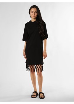 EDITED Sukienka damska - Kris Kobiety Bawełna czarny jednolity ze sklepu vangraaf w kategorii Sukienki - zdjęcie 173596956