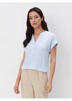 Mohito - Wiskozowa bluzka w paski - błękitny ze sklepu Mohito w kategorii Bluzki damskie - zdjęcie 173597277