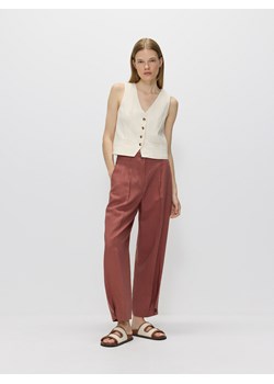 Reserved - Spodnie z lyocellem i lnem - jasnofioletowy ze sklepu Reserved w kategorii Spodnie damskie - zdjęcie 173597537