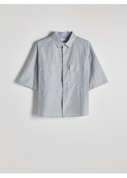 Reserved - Koszula boxy z kieszeniami - jasnoszary ze sklepu Reserved w kategorii Koszule męskie - zdjęcie 173597556