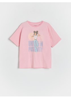 Reserved - T-shirt SmileyWorld® - różowy ze sklepu Reserved w kategorii Bluzki dziewczęce - zdjęcie 173597605