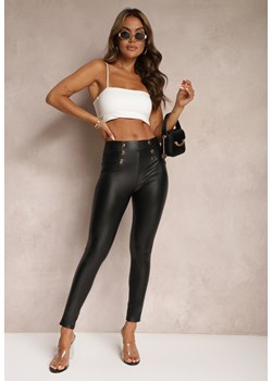 Czarne Spodnie Rolimia ze sklepu Renee odzież w kategorii Spodnie damskie - zdjęcie 173600066