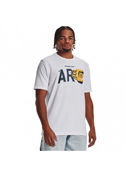 Męski t-shirt z nadrukiem Under Armour Curry Arc Short Sleeve - biały ze sklepu Sportstylestory.com w kategorii T-shirty męskie - zdjęcie 173600316