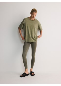Reserved - Bezszwowe legginsy - oliwkowy ze sklepu Reserved w kategorii Spodnie damskie - zdjęcie 173600986
