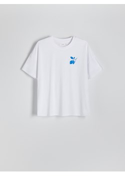Reserved - T-shirt oversize z nadrukiem - biały ze sklepu Reserved w kategorii Bluzki damskie - zdjęcie 173601265