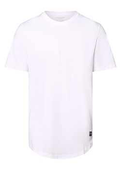 Jack & Jones T-shirt męski Mężczyźni Bawełna biały jednolity ze sklepu vangraaf w kategorii T-shirty męskie - zdjęcie 173601305
