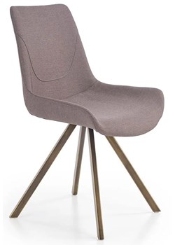 Popielate metalowe krzesło tapicerowane - Ofler ze sklepu Edinos.pl w kategorii Krzesła - zdjęcie 173601699