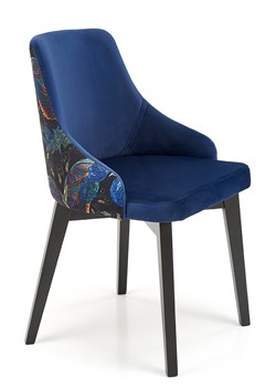Granatowe nowoczesne krzesło welurowe - Dabox ze sklepu Edinos.pl w kategorii Krzesła - zdjęcie 173601737