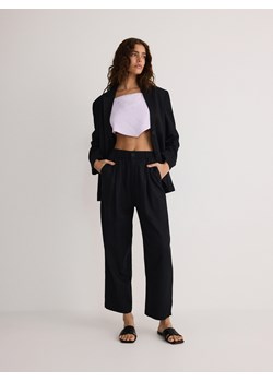 Reserved - Spodnie z lnem - czarny ze sklepu Reserved w kategorii Spodnie damskie - zdjęcie 173604828