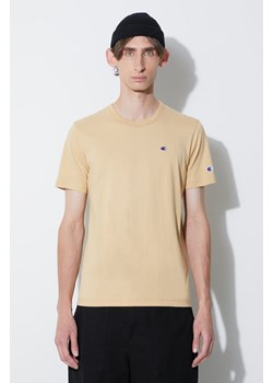 Champion t-shirt bawełniany kolor żółty gładki 216545-MS053 ze sklepu PRM w kategorii T-shirty męskie - zdjęcie 173605157