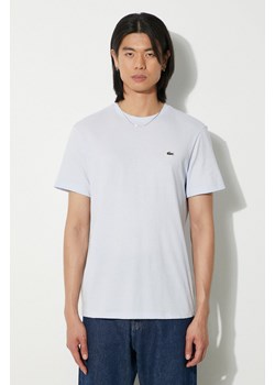 Lacoste t-shirt bawełniany kolor niebieski gładki ze sklepu PRM w kategorii T-shirty męskie - zdjęcie 173605259