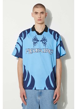 PLEASURES t-shirt Afterlife Soccer Jersey męski kolor niebieski wzorzysty P24SU013-BLUE ze sklepu PRM w kategorii T-shirty męskie - zdjęcie 173605359