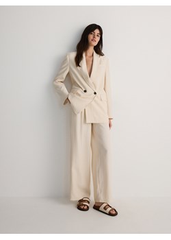 Reserved - Szerokie spodnie z modalem - złamana biel ze sklepu Reserved w kategorii Spodnie damskie - zdjęcie 173606245