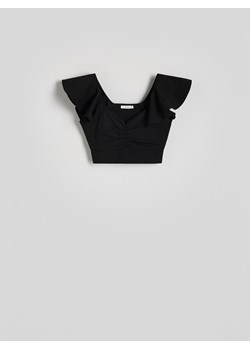 Reserved - Bluzka z falbankami - czarny ze sklepu Reserved w kategorii Bluzki damskie - zdjęcie 173606859