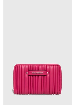Karl Lagerfeld portfel damski kolor różowy ze sklepu ANSWEAR.com w kategorii Portfele damskie - zdjęcie 173608168