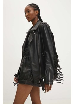 Answear Lab kurtka skórzana damska kolor czarny przejściowa ze sklepu ANSWEAR.com w kategorii Kurtki damskie - zdjęcie 173608235